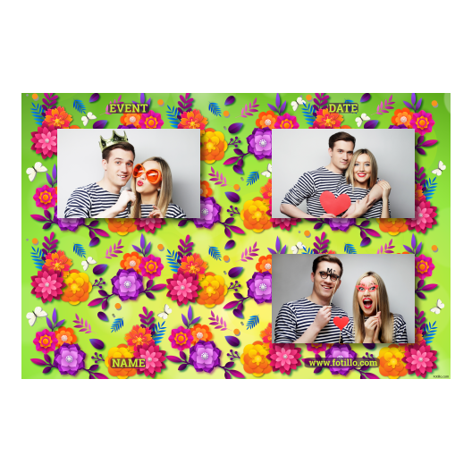 Photobooth template Fotillo 419 – Spring with flowers at background - Image 8