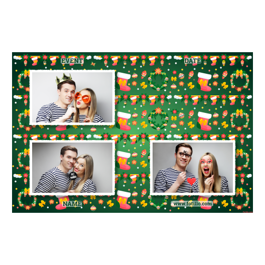 Boże Narodzenie + kwiaty i bombki + 420 biały z tekstem