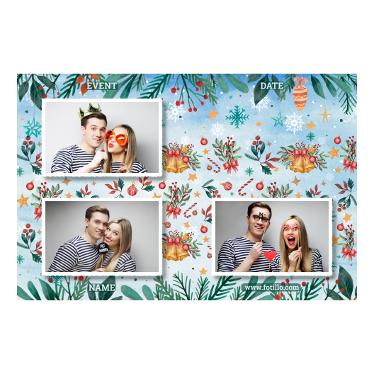 Dzwoneczki świąteczne + dekoracje + 420 biały z tekstem Dzwoneczki świąteczne + dekoracje + 420 biały z tekstem