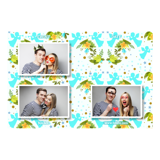 Pierwsza Komunia Święta + Kwiaty, anioły + 420 biały z tekstem Pierwsza Komunia Święta + Kwiaty, anioły + 420 biały z tekstem