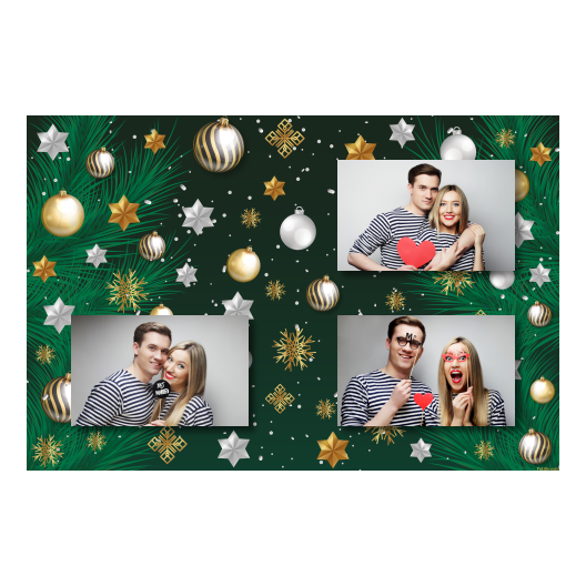 Bożonarodzeniowe gwiazdy + bombki, model 421 brak ramki