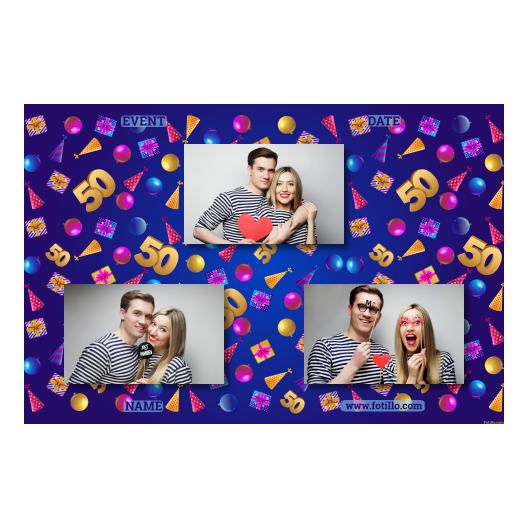 Pięćdziesiątka + balony i prezenty + 422 brak ramki z tekstem