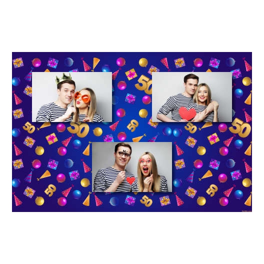 Pięćdziesiątka + balony i prezenty + 423 brak ramki