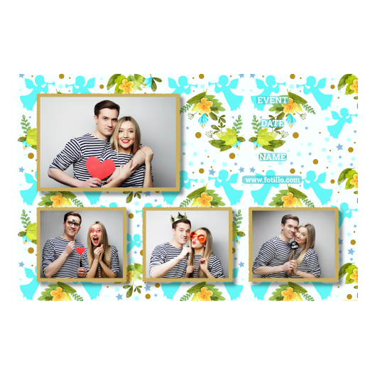 Pierwsza Komunia Święta + Kwiaty, anioły + 424 złoty z tekstem Pierwsza Komunia Święta + Kwiaty, anioły + 424 złoty z tekstem