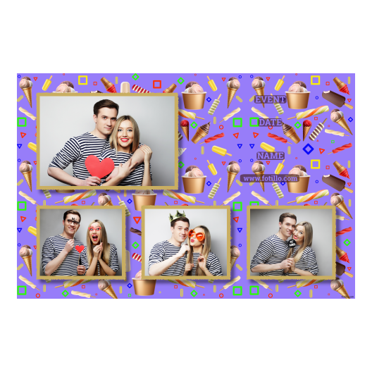 Dzień Lodów + kolaż + 424 złoty z tekstem Dzień Lodów + kolaż + 424 złoty z tekstem