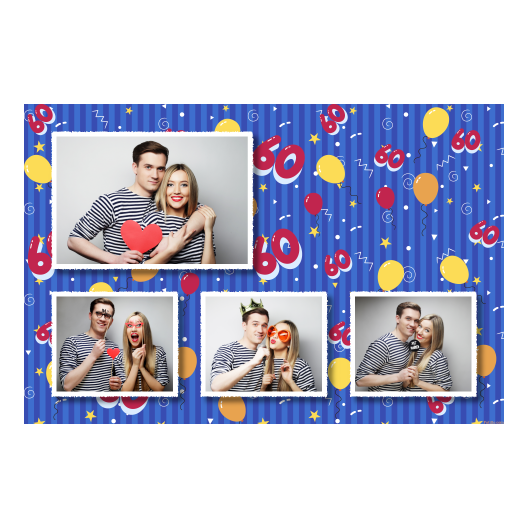 Sześćdziesiątka + balony + 424 biały Sześćdziesiątka + balony + 424 biały