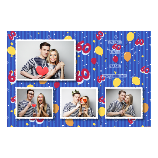 Sześćdziesiątka + balony + 424 biały z tekstem Sześćdziesiątka + balony + 424 biały z tekstem