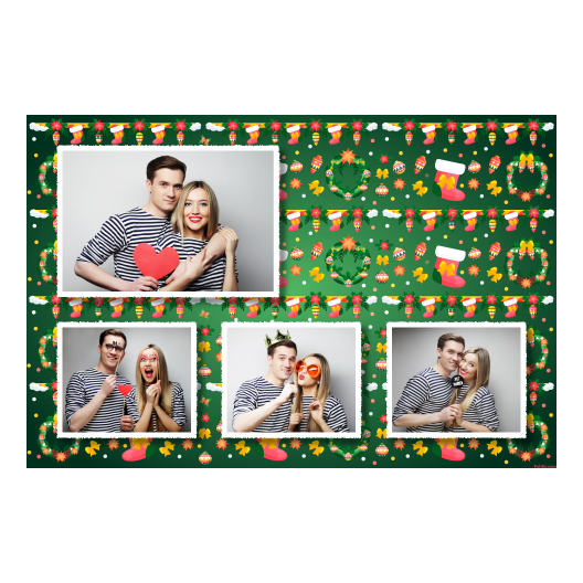 Boże Narodzenie + kwiaty i bombki + 424 biały Boże Narodzenie + kwiaty i bombki + 424 biały