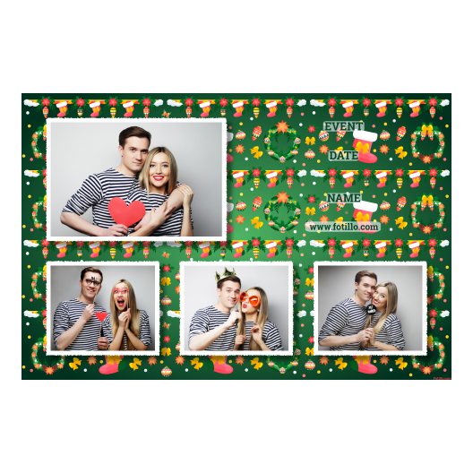 Boże Narodzenie + kwiaty i bombki + 424 biały z tekstem Boże Narodzenie + kwiaty i bombki + 424 biały z tekstem