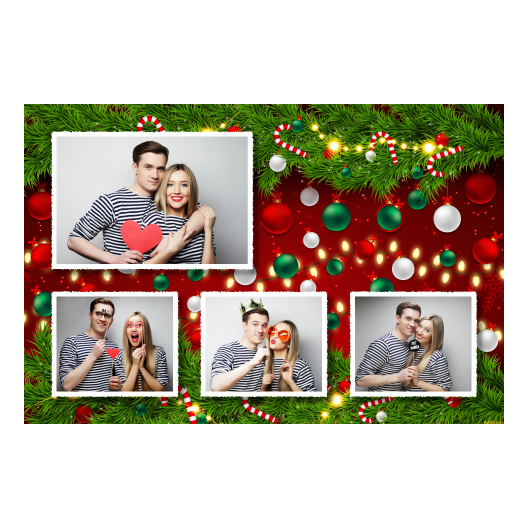 Ozdoby świąteczne + kwiaty i bombki + 424 biały Ozdoby świąteczne + kwiaty i bombki + 424 biały