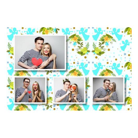 Pierwsza Komunia Święta + Kwiaty, anioły + 424 biały Pierwsza Komunia Święta + Kwiaty, anioły + 424 biały