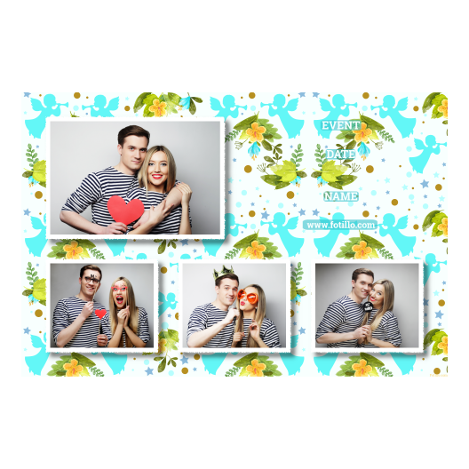 Pierwsza Komunia Święta + Kwiaty, anioły + 424 biały z tekstem Pierwsza Komunia Święta + Kwiaty, anioły + 424 biały z tekstem