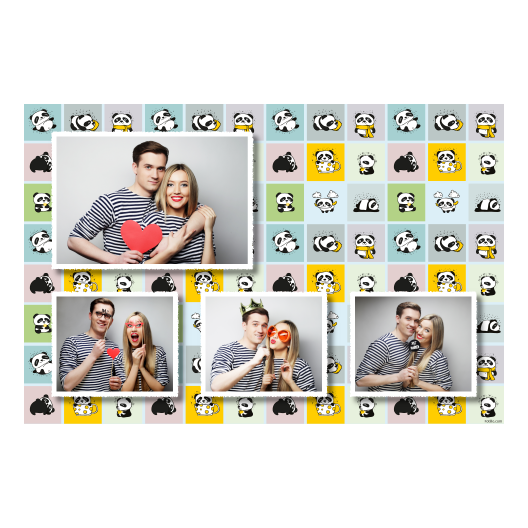 Panda's Day + collage + 424 white