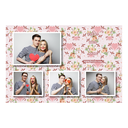 Wesele + kwiaty i serca + 424 biały z tekstem Wesele + kwiaty i serca + 424 biały z tekstem