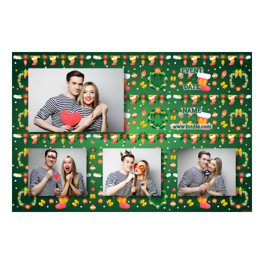 Boże Narodzenie + kwiaty i bombki + 424 brak ramki z tekstem Boże Narodzenie + kwiaty i bombki + 424 brak ramki z tekstem