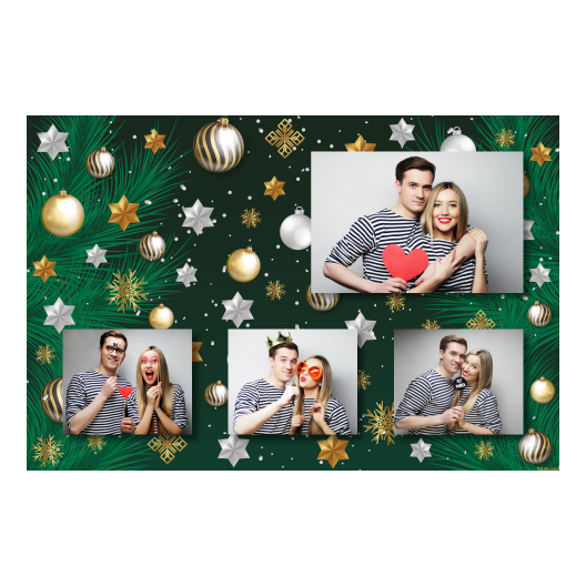 Bożonarodzeniowe gwiazdy + bombki, model 425 brak ramki Bożonarodzeniowe gwiazdy + bombki, model 425 brak ramki