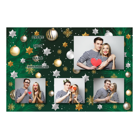 Bożonarodzeniowe gwiazdy + bombki, model 425 brak ramki z tekstem Bożonarodzeniowe gwiazdy + bombki, model 425 brak ramki z tekstem