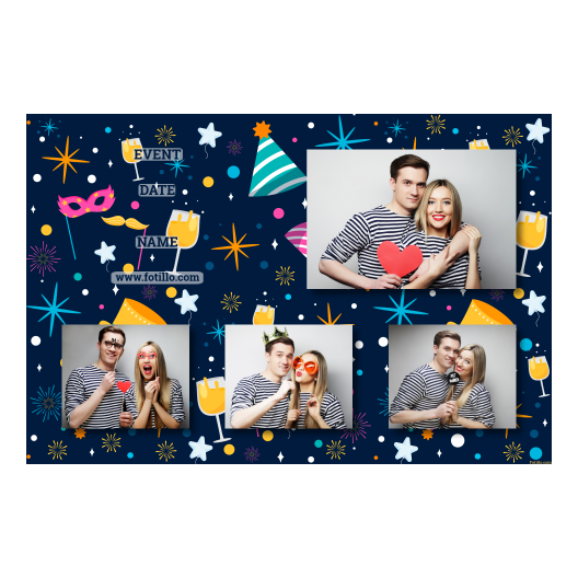 Przyjęcie sylwestrowe + Fajerwerki, gwiazdy + 425 brak ramki z tekstem Przyjęcie sylwestrowe + Fajerwerki, gwiazdy + 425 brak ramki z tekstem