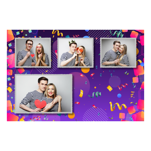 Template 427 consisting of 4 photos – Birthday Party + ribbons - Image 3
