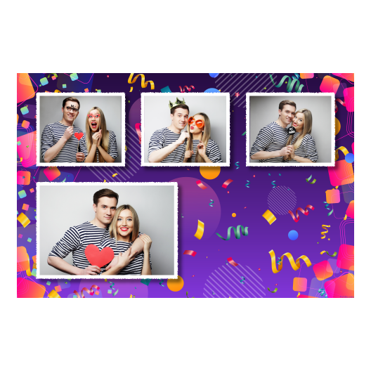 Template 427 consisting of 4 photos – Birthday Party + ribbons - Image 5