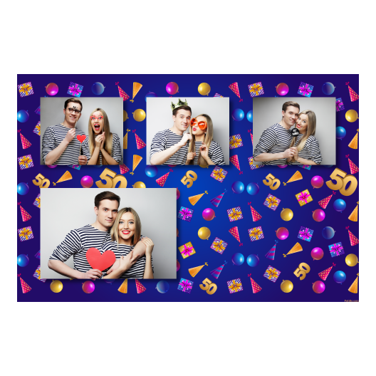 Pięćdziesiątka + balony i prezenty + 427 brak ramki