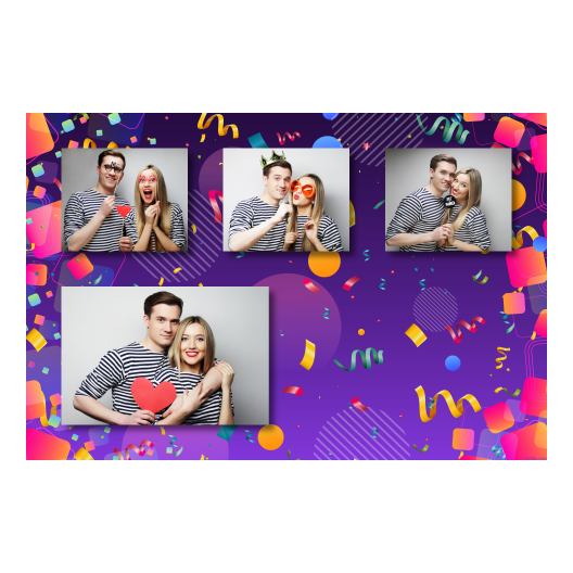 Template 427 consisting of 4 photos – Birthday Party + ribbons - Image 7