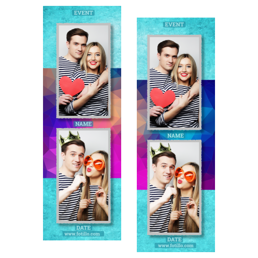 Niebieska impreza + trójkąty + 106 z podpisem