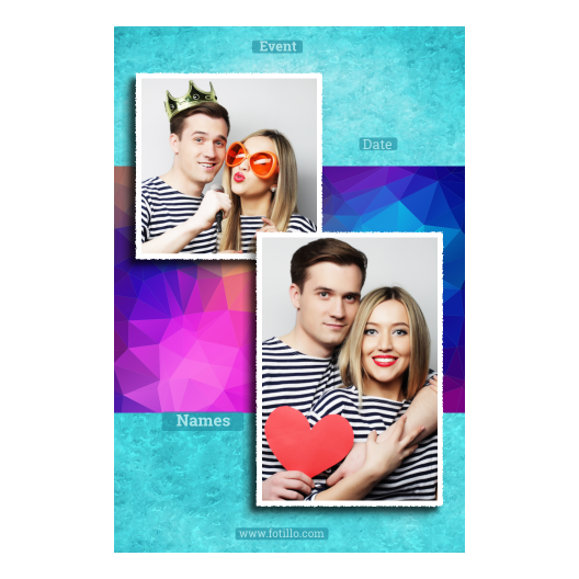 Niebieska impreza + trójkąty + 310 biały z podpisem Niebieska impreza + trójkąty + 310 biały z podpisem