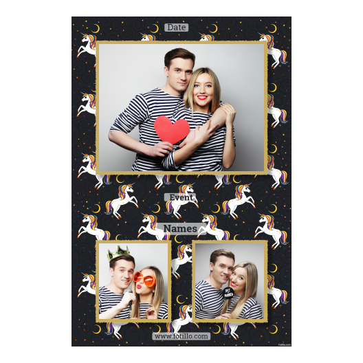 Dzień jednorożca + kolaż, gwiazdy + 315 złoty z podpisem Dzień jednorożca + kolaż, gwiazdy + 315 złoty z podpisem