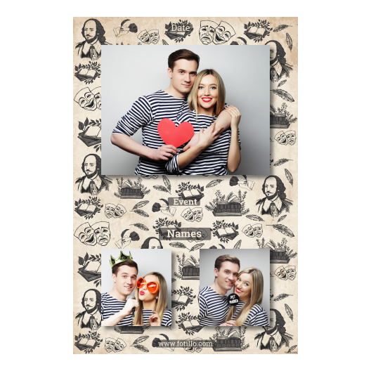 Dzień Shakespeare'a + maski i książki + 315 brak ramki z podpisem Dzień Shakespeare'a + maski i książki + 315 brak ramki z podpisem