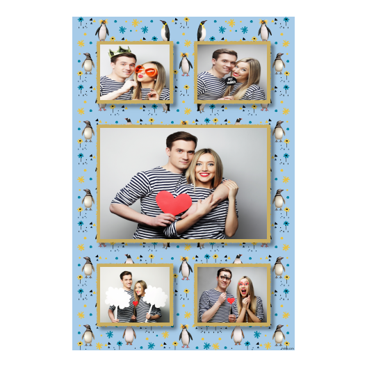 Dzień Pingwina + zwierzęta i kwiaty + 321 złoty Dzień Pingwina + zwierzęta i kwiaty + 321 złoty