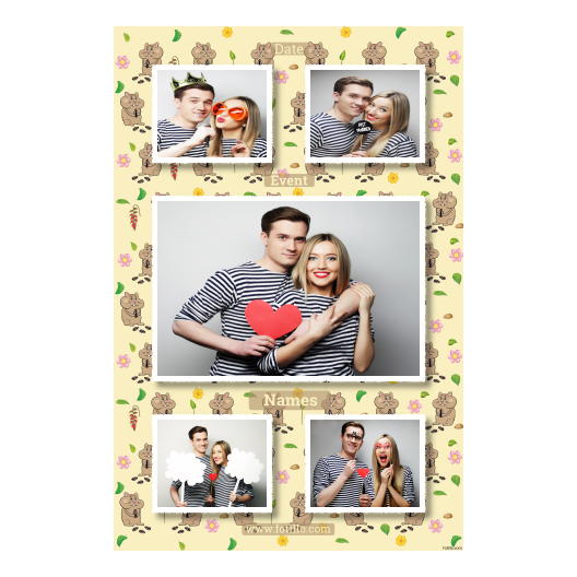 Dzień chomika + kwiaty + 321 biały z podpisem Dzień chomika + kwiaty + 321 biały z podpisem