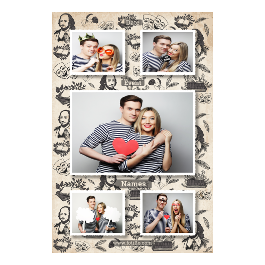 Dzień Shakespeare'a + maski i książki + 321 biały z podpisem Dzień Shakespeare'a + maski i książki + 321 biały z podpisem