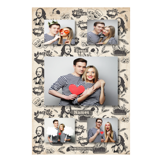 Dzień Shakespeare'a + maski i książki + 321 brak ramki z podpisem Dzień Shakespeare'a + maski i książki + 321 brak ramki z podpisem