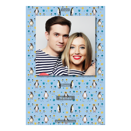 Dzień Pingwina + zwierzęta i kwiaty + 324 brak ramki z podpisem Dzień Pingwina + zwierzęta i kwiaty + 324 brak ramki z podpisem