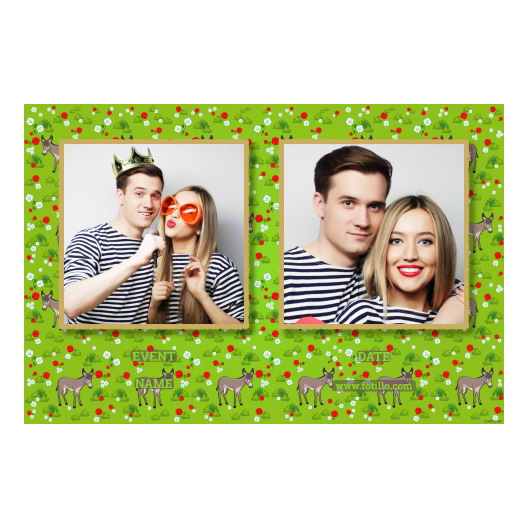 Dzień Osła + kwiaty, zwierzęta + 407 złoty z podpisem Dzień Osła + kwiaty, zwierzęta + 407 złoty z podpisem