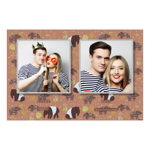 Dzień Tapira + liście i zwierzęta + 407 z podpisem Dzień Tapira + liście i zwierzęta + 407 z podpisem