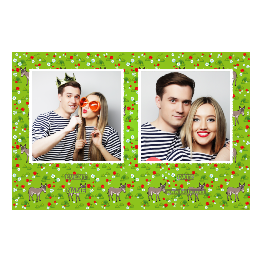 Dzień Osła + kwiaty, zwierzęta + 407 biały z podpisem Dzień Osła + kwiaty, zwierzęta + 407 biały z podpisem