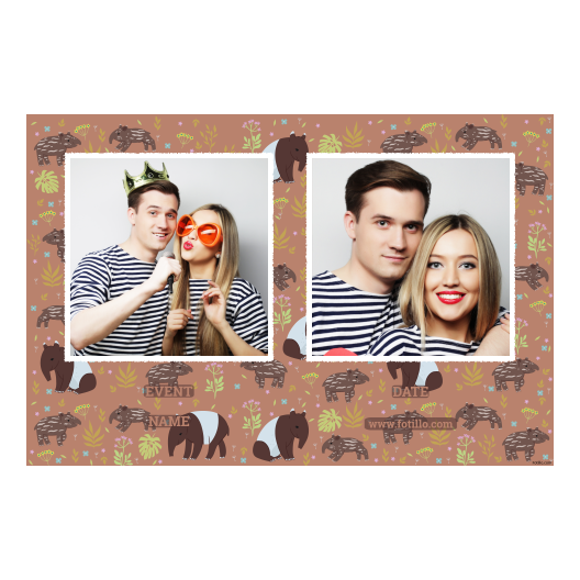 Dzień Tapira + liście i zwierzęta + 407 biały z podpisem Dzień Tapira + liście i zwierzęta + 407 biały z podpisem