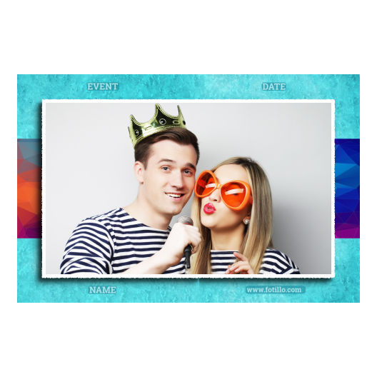 Niebieska impreza + trójkąty + 410 biały z podpisem Niebieska impreza + trójkąty + 410 biały z podpisem