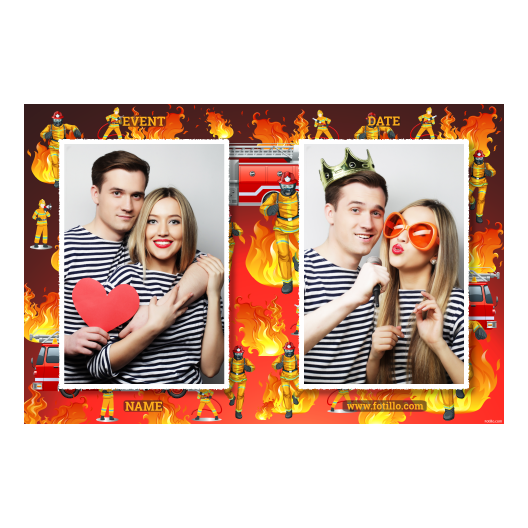 Dzień Strażaków + ogień + 411 biały z podpisem Dzień Strażaków + ogień + 411 biały z podpisem