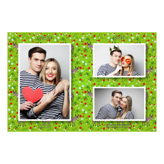 Dzień Osła + kwiaty, zwierzęta + 413 biały z podpisem Dzień Osła + kwiaty, zwierzęta + 413 biały z podpisem