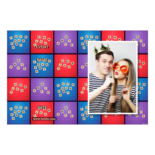 Dzień Scrabble + litery + 416 biały z podpisem Dzień Scrabble + litery + 416 biały z podpisem