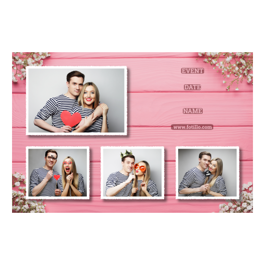 Różowe przyjęcie + deski + 424 biały z podpisem