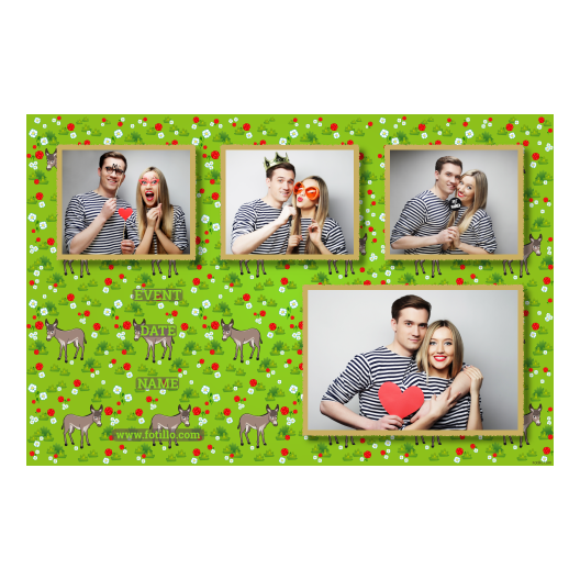 Dzień Osła + kwiaty, zwierzęta + 426 złoty z podpisem Dzień Osła + kwiaty, zwierzęta + 426 złoty z podpisem