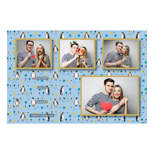 Dzień Pingwina + zwierzęta i kwiaty + 426 złoty z podpisem Dzień Pingwina + zwierzęta i kwiaty + 426 złoty z podpisem