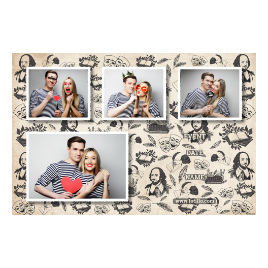 Dzień Shakespeare'a + maski i książki + 427 biały z podpisem Dzień Shakespeare'a + maski i książki + 427 biały z podpisem