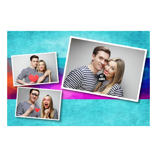 Niebieska impreza + trójkąty. + 606 biały