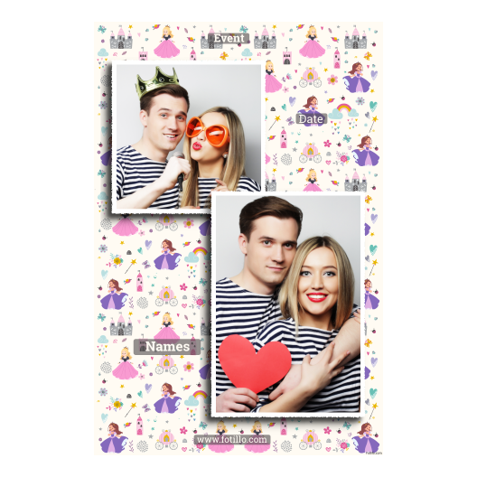 Dzień Królewny + zamki i serca + 310 biały z podpisem Dzień Królewny + zamki i serca + 310 biały z podpisem