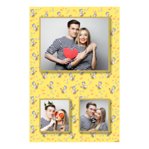 Dzień Kaczora Donalda z żółtym tłem + gwiazdy i nuty - Pocztówka 15x10cm model 315